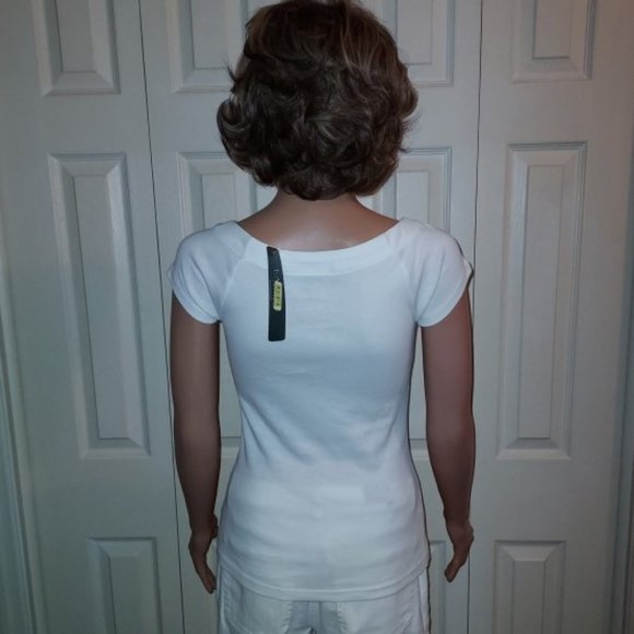 LAUREN BY RALPH LAUREN WHITE CAP SLEEVE TOP SIZE SP NWT - Picture 2 of 6